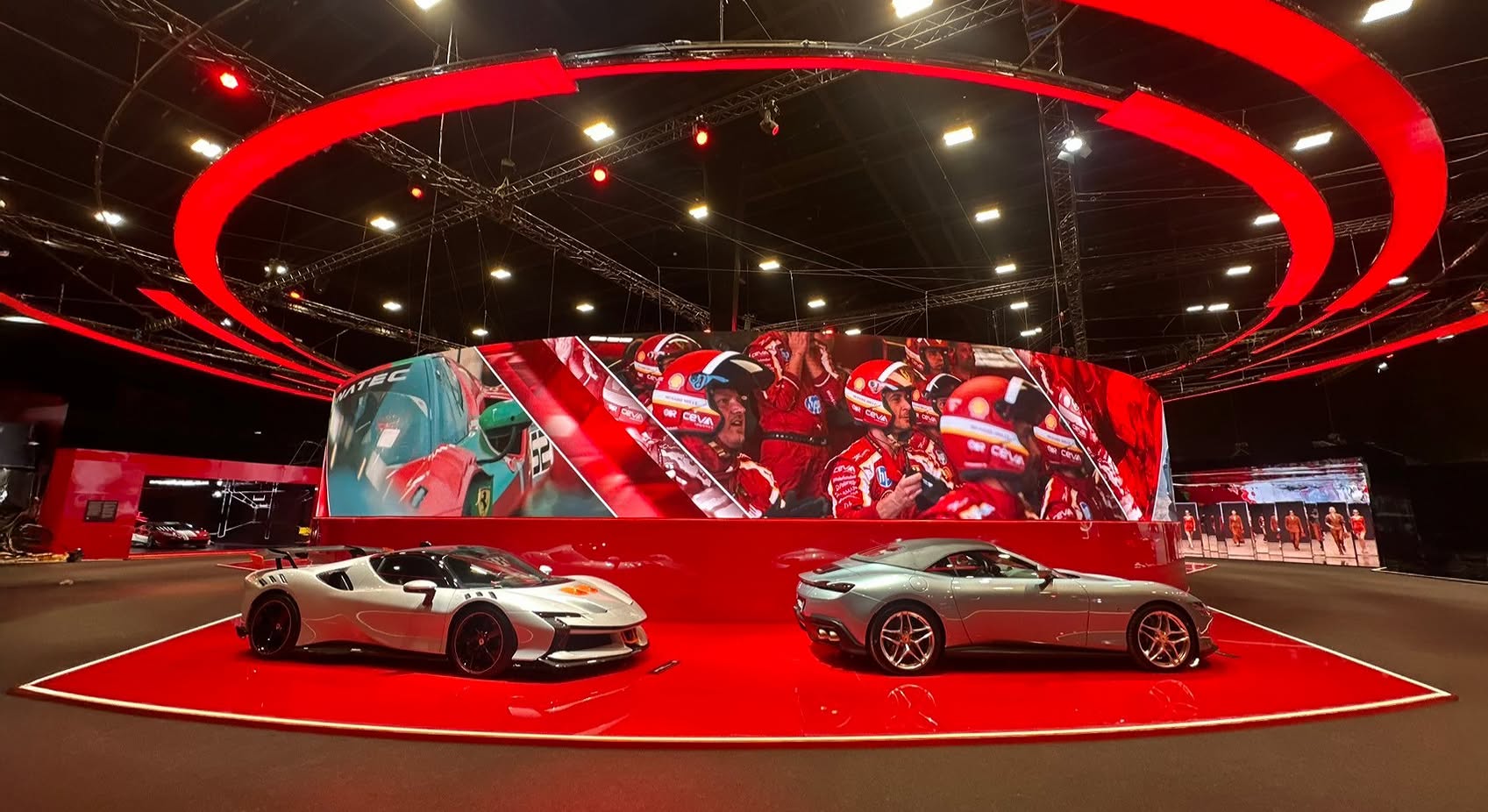Ferrari exhibition curved LED screen detail